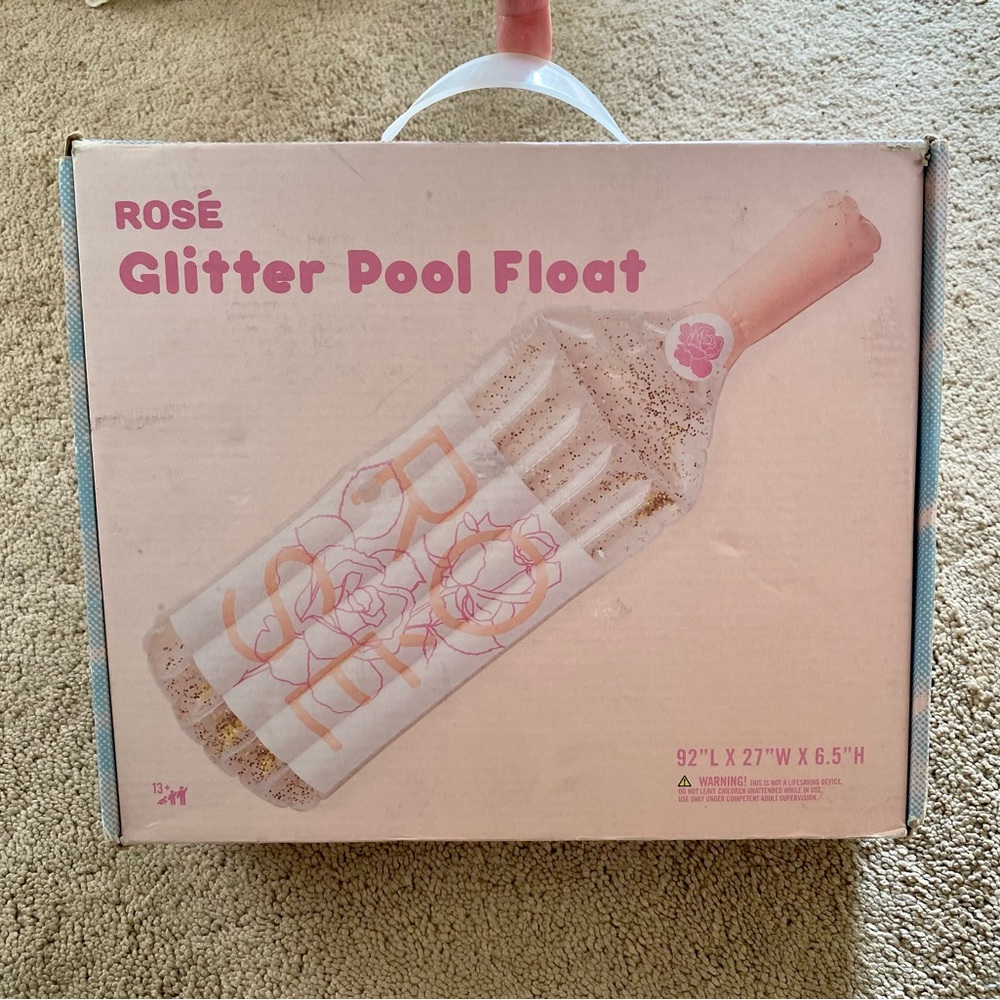 Yes Way Rosé Glitter Wine Pool Float